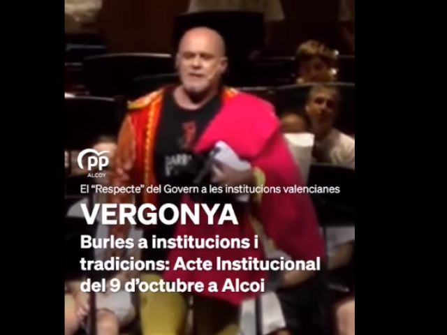 Pantallazo del video publicat pel PP d'Alcoi a les seues xarxes socials