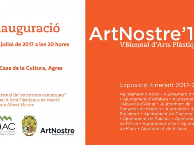 Invitació a l'acte d'inauguració d'ArtNostre a Agres./ AM