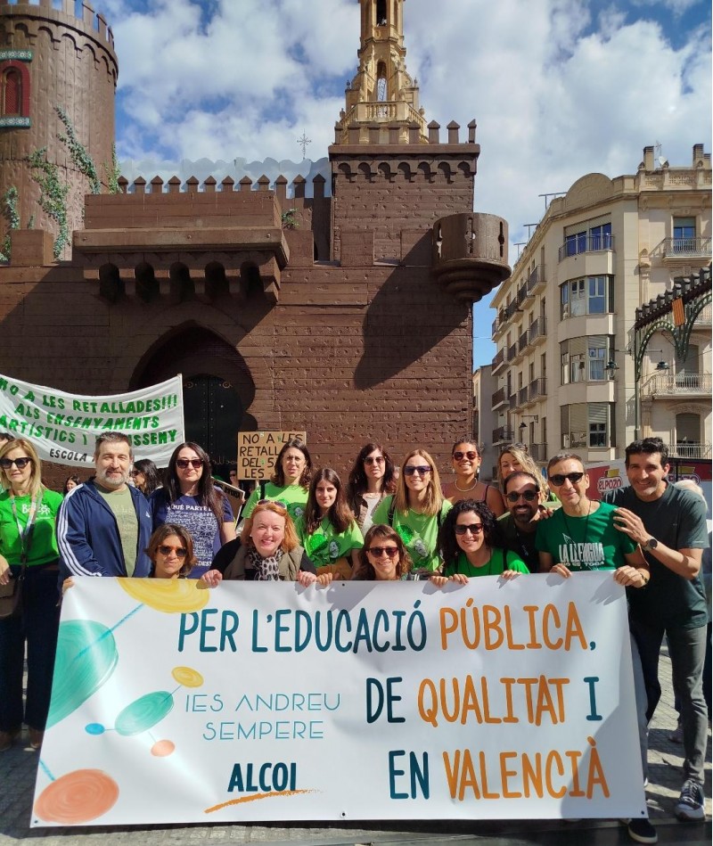 Docents en vaga de l'IES Andreu Sempere