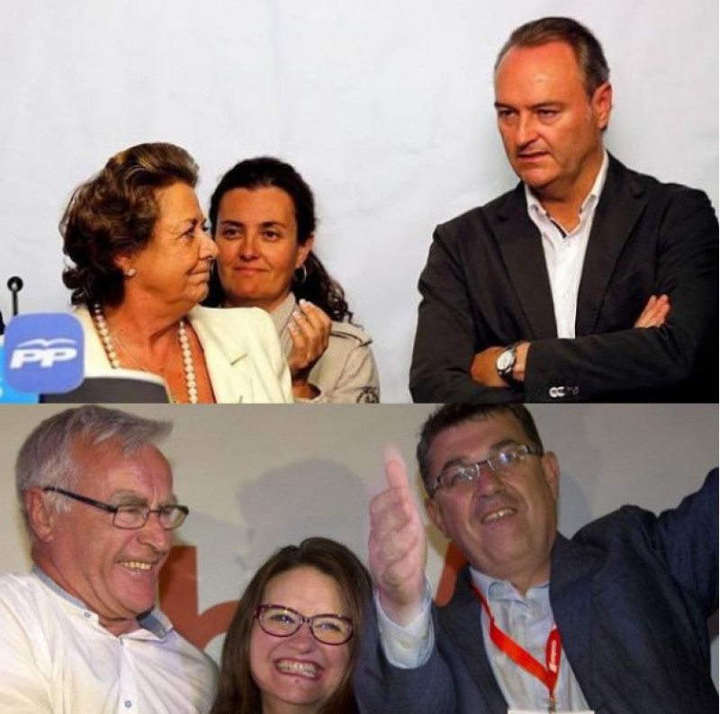 Dues fotos del diari Las Provincias.es / Fabra, Rita, Ribó, Oltra i Morera