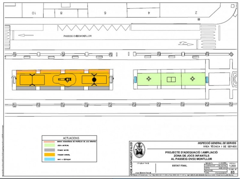 Plànol de les obres previstes en el passeig d'Ovidi Montllor/Aj.