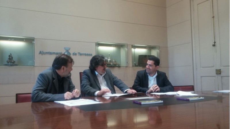 Reunió entre Amadeu Aguado, Manolo Gomicia i Toni Francés / Aj. Alcoi