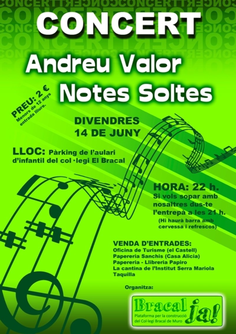 Andreu Valor i Notes Soltes ofereixen un concert pel nou Bracal