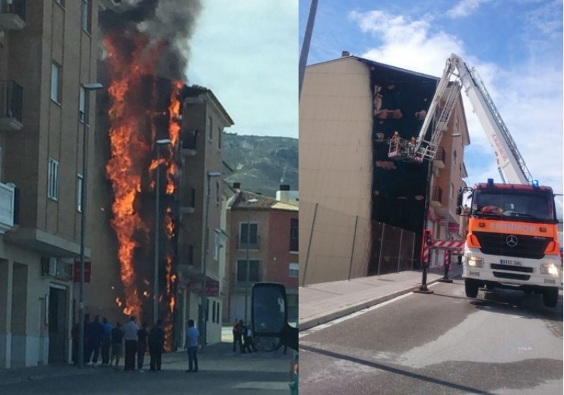 Incendi a Albaida. Imatges dels Bombers