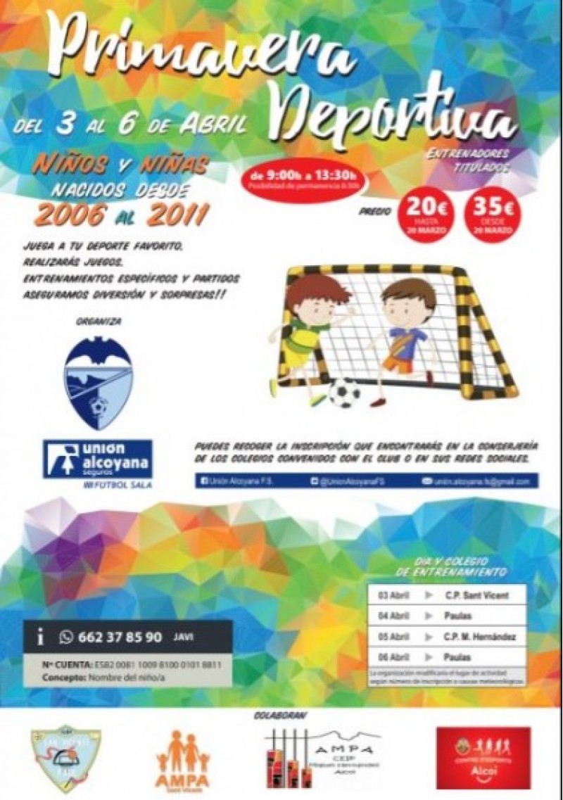 Arriba la Primavera Esportiva del 3 al 6 d'abril a Alcoi