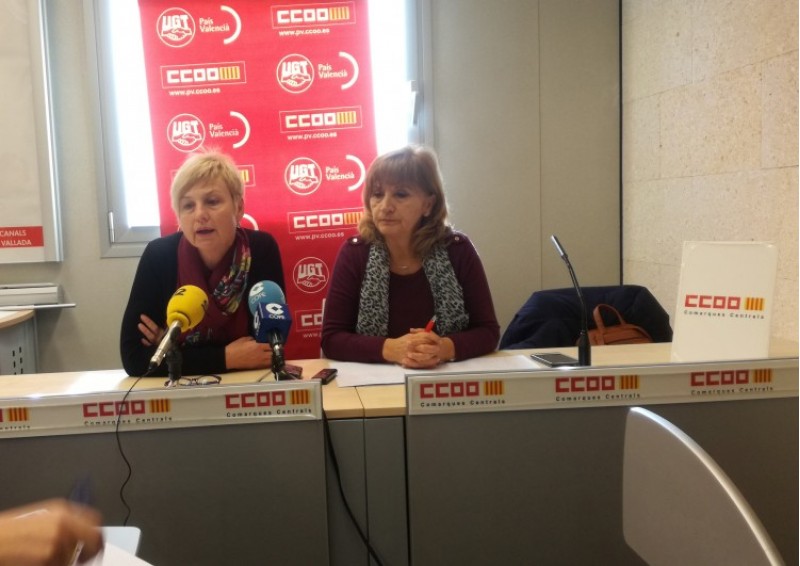 Manuela Pascual i Lupe Pavón, en roda de premsa per denunciar la situació