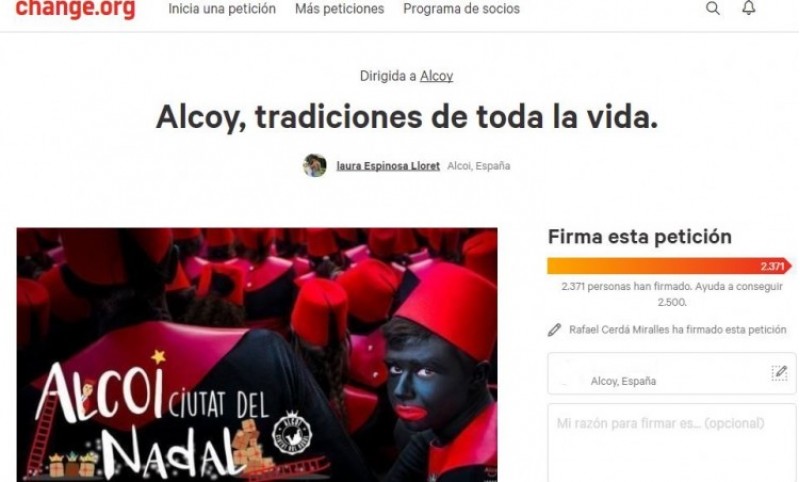 Campanya de firmes a favor dels patges i del Nadal Alcoià