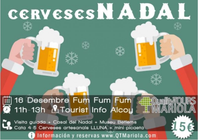 Cerveses artesanals i Nadal es mesclen en una nova ruta guiada de Quality Tours Mariola a Alcoi