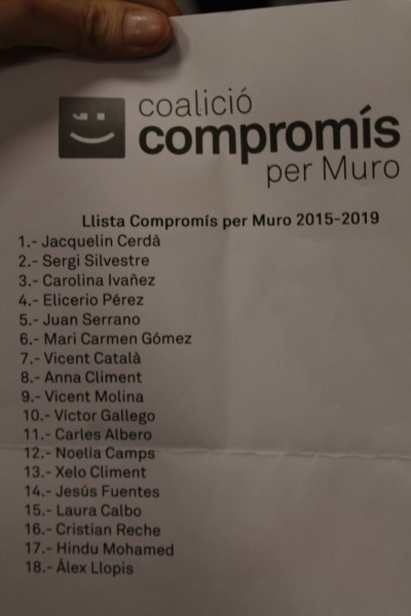 Llista íntegra de Compromís per Muro./ AM