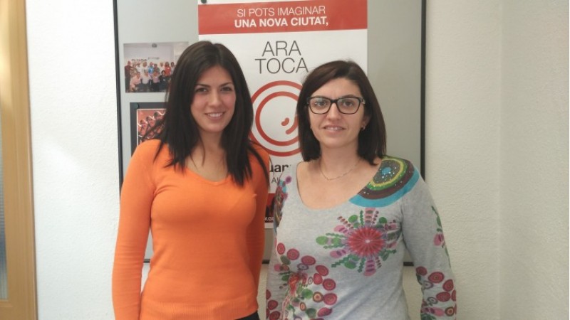 Naiara Davó, de Podem; i Estefania Blanes, d'EU/AM