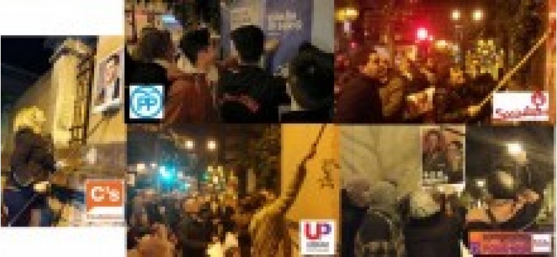 Inici de campanya amb l'apegada de cartells el 20D/AM