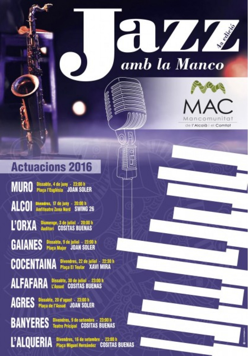 Cartell amb totes les dates del 'Jazz amb la Manco'./ AM