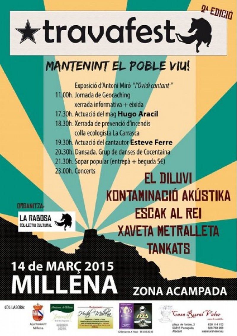 Cartell del Travafest 2015 que es celebra a Millena el 14 de març./ AM