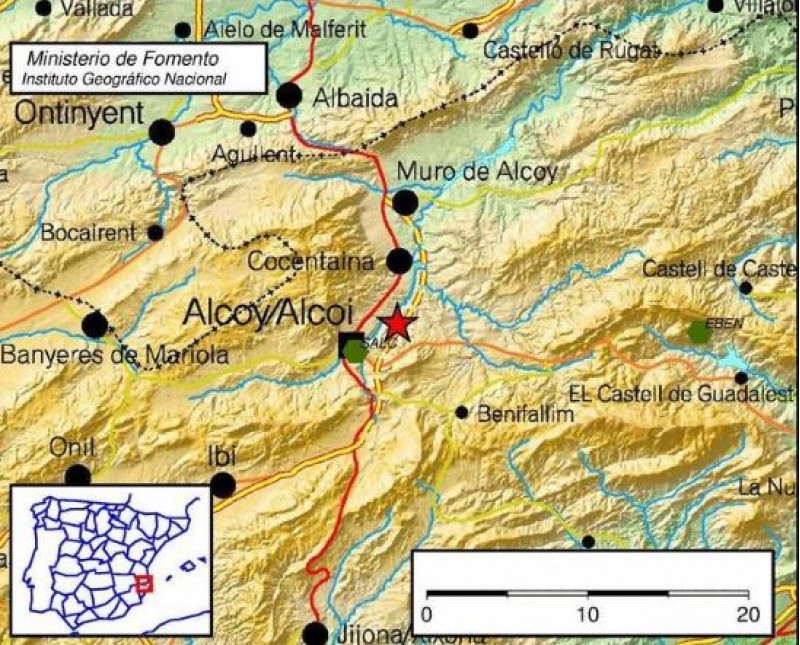 Mapa del terratrèmol / Ministeri de Foment