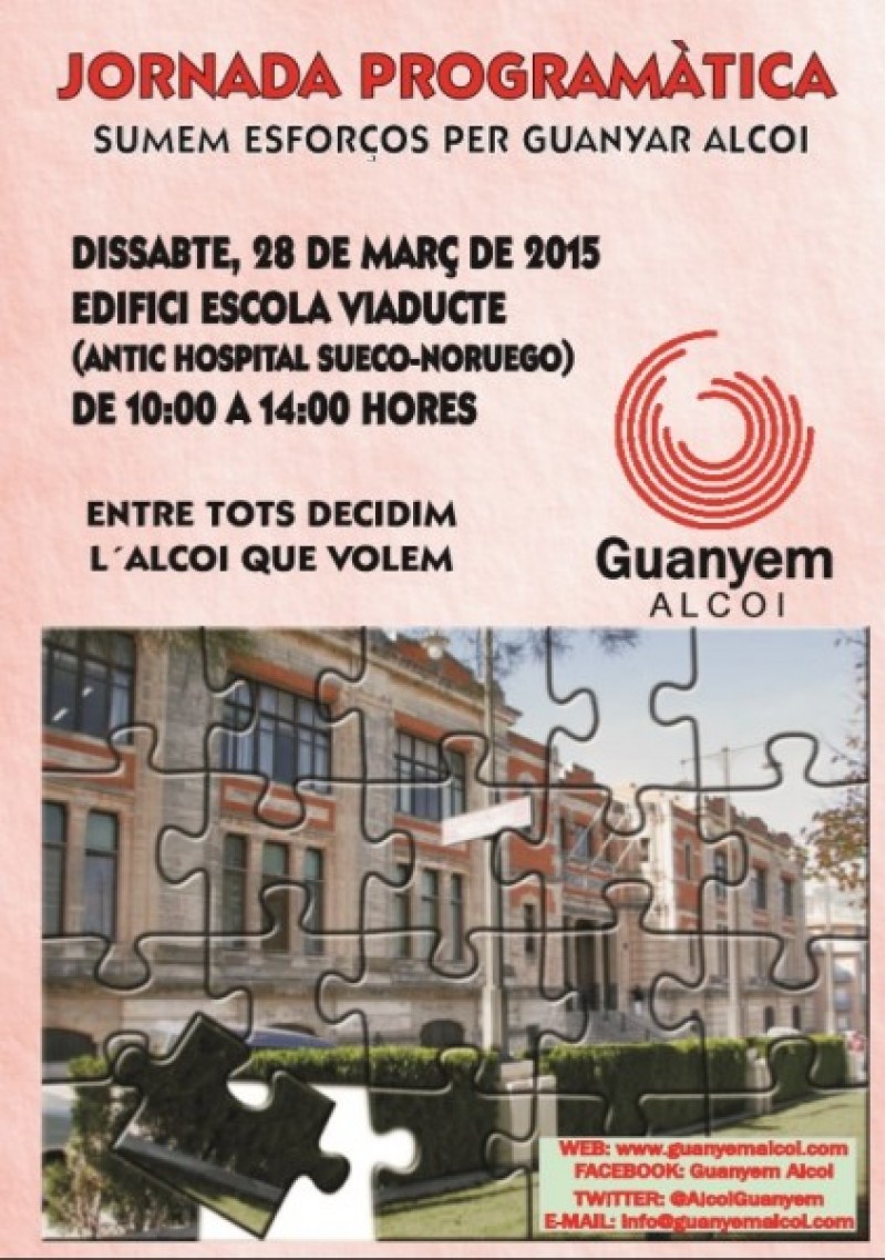 Cartell de la jornada convocada per Guanyem Alcoi. 
