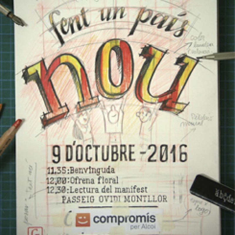 Cartell de l'acte del 9 d'Octubre de Compromís Alcoi