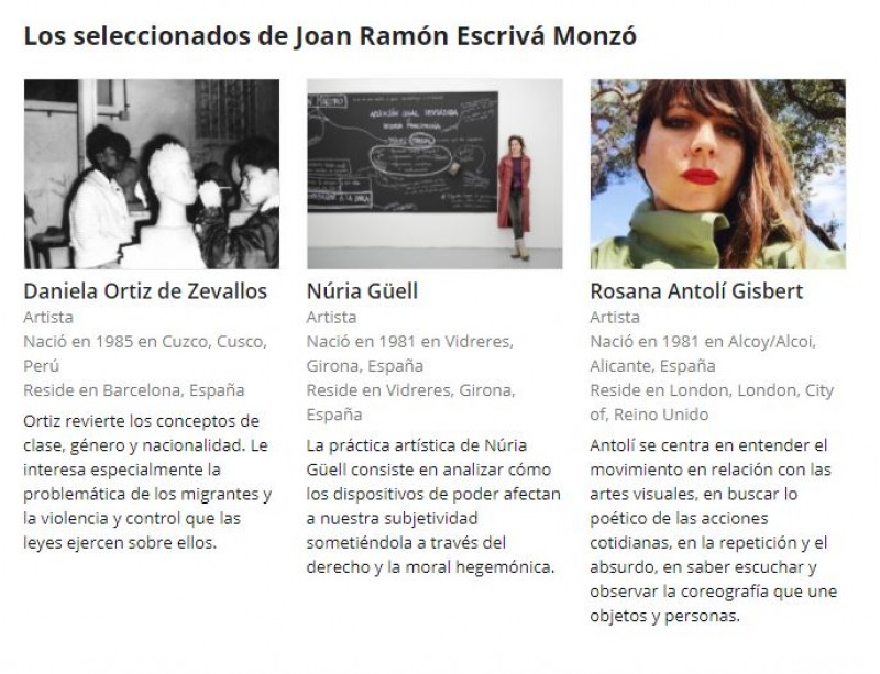 Captura de pantalla d'Arteinformado on apareix Rosana Antolí 