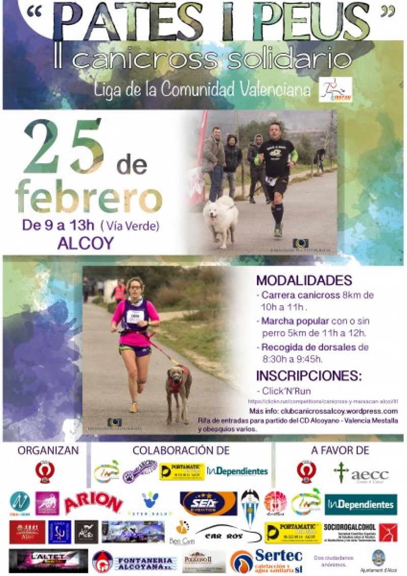 Les associacions GARA i AECC d’Alcoi organitzen el II Canicross Solidari ‘Pates i Peus’ / Cartell