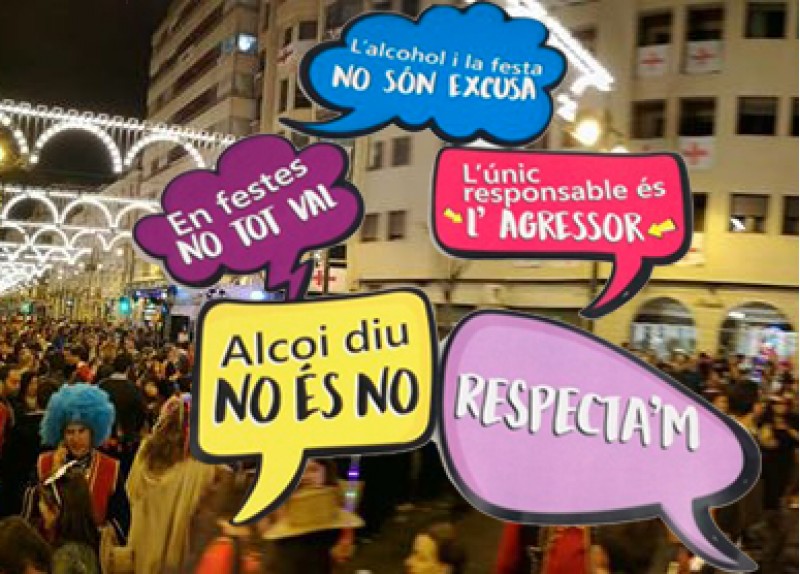 Les festes d'Alcoi, lliures d'agressions sexistes. L'Ajuntament qualifica d'èxit la campanya Alcoi diu 'No és No'