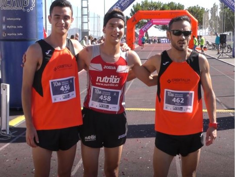 Els 3 primers en categoria sènior masculina de la 10 K / AM