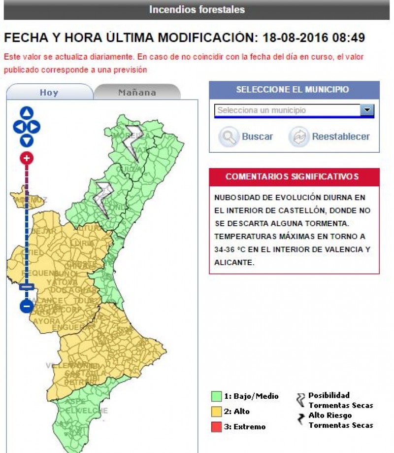 Mapa de risc d'incendis / GVA 112