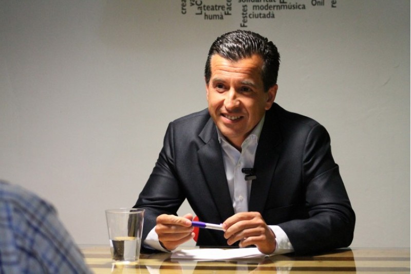 Rafa Miró, a la redacció d'ARAMULTMÈDIA./ AM