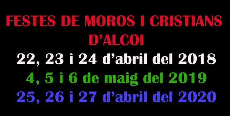 Dates de les festes a Alcoi, acordades fins al 2020