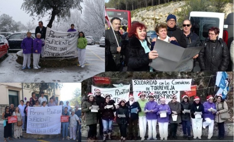 Diversos moments de les mobilitzacions a la residència del Preventori