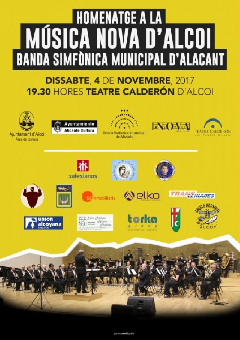 Pel 175é aniversari de la Nova d'Alcoi, la banda musical d'Alacant ofereix un concert / Musica Nova Alcoi