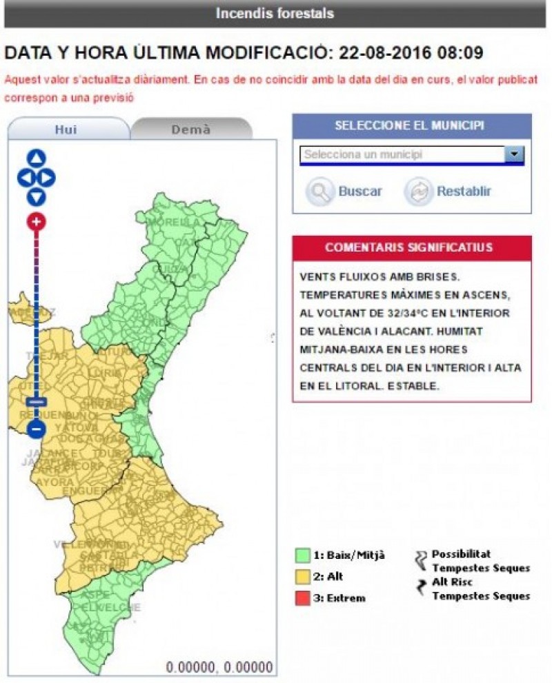 Mapa de risc d'incendis / GVA 112