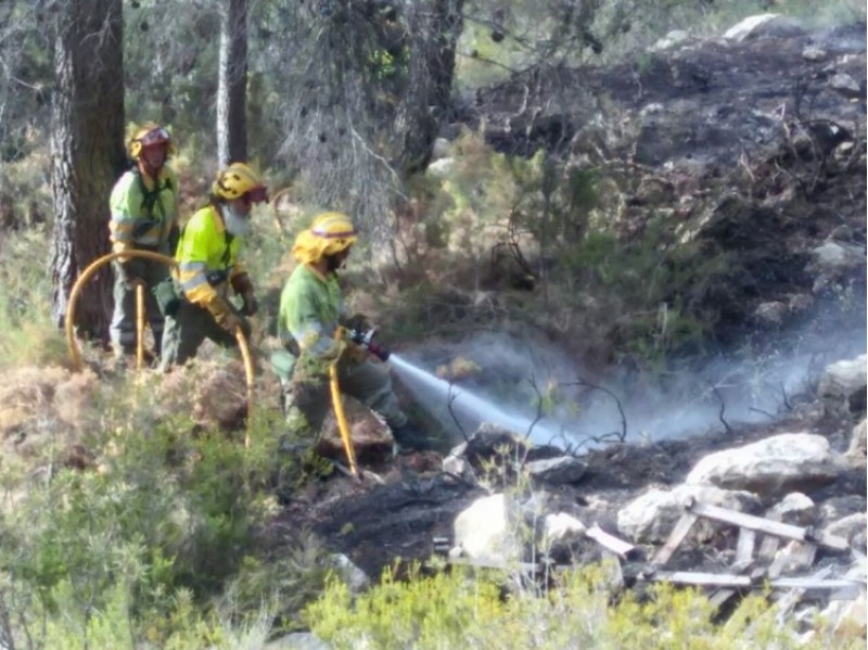 Els bombers treballen de matí en l'incendi, Imatge GVA112