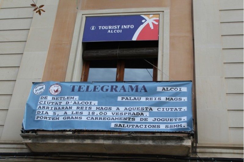Telegrama que anuncia l'arribada dels Reis