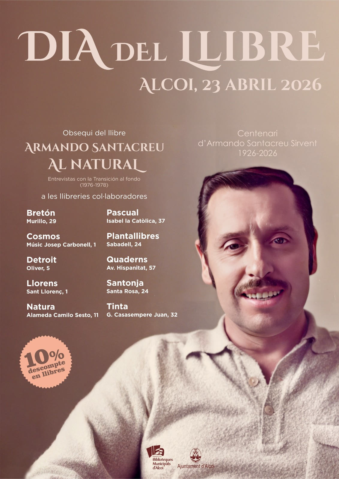 Cartell anunciador del regal pel Dia del Llibre