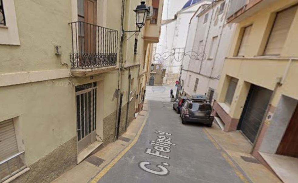 El carrer Felip V en captura del Google Maps. 