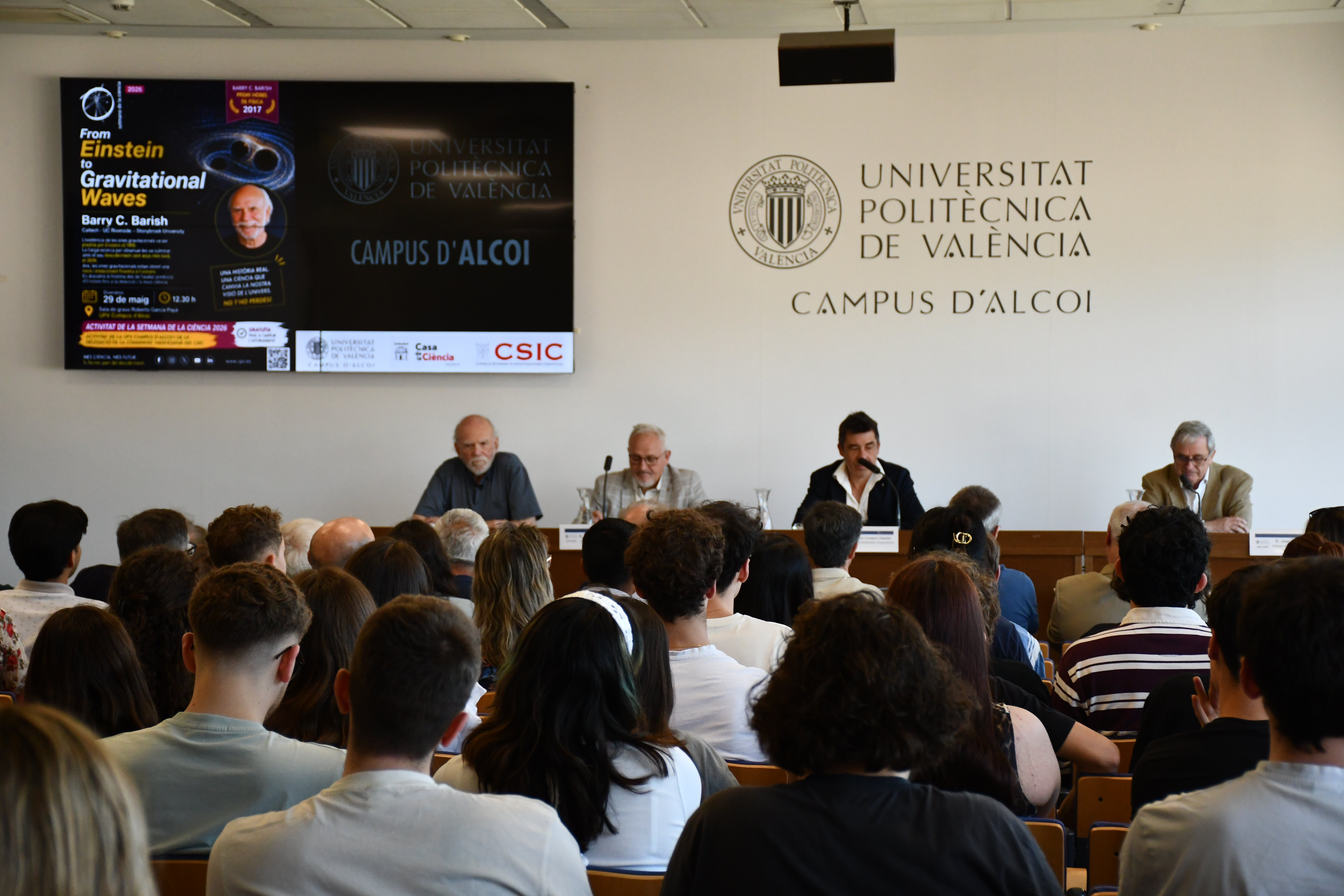 Un moment de la conferència, en imatge facilitada pel Campus d'Alcoi de la UPV. 