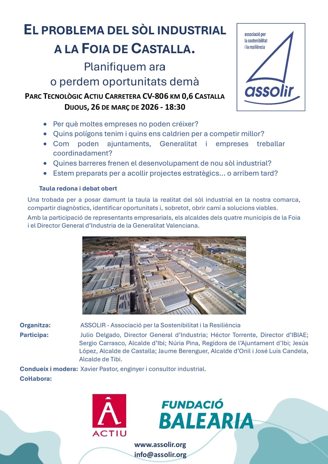 Cartell de l'esdeveniment sobre sól industrial a la Foia de Castalla