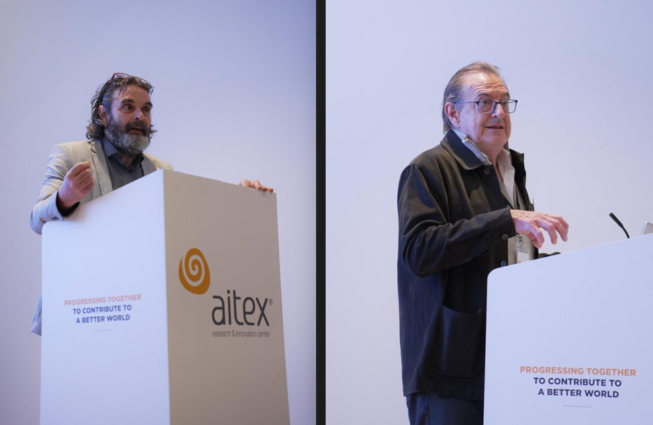 El president del CED Xavi González i el director d'AITEX Vicente Blanes. 
