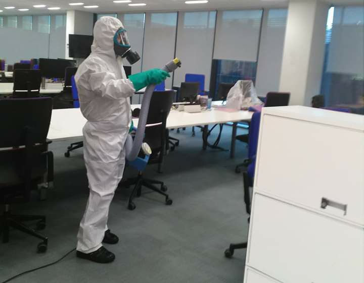 Una desinfecció per ozó en interior, imatge de l'empresa. 