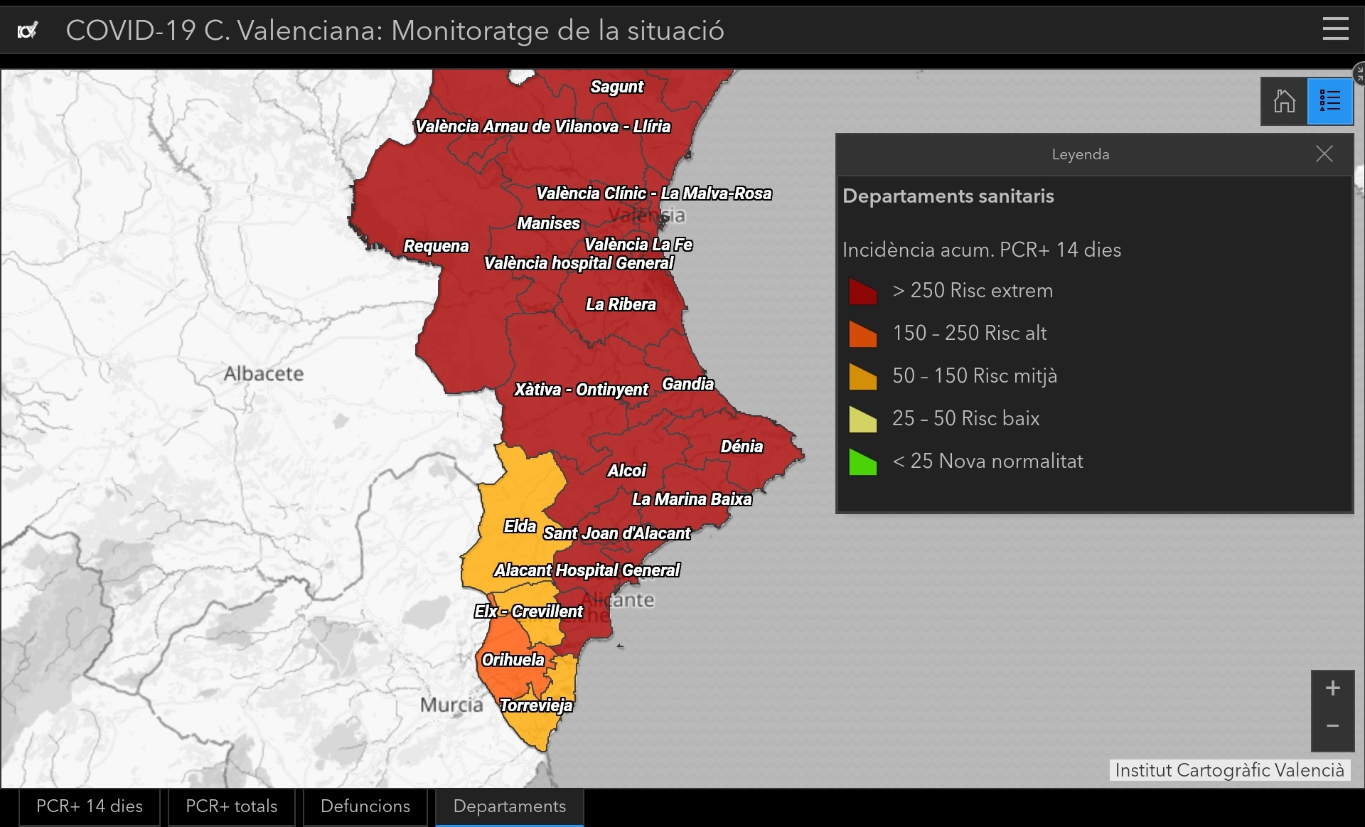 Tan sols quatre departaments no estan en Risc Extrem
