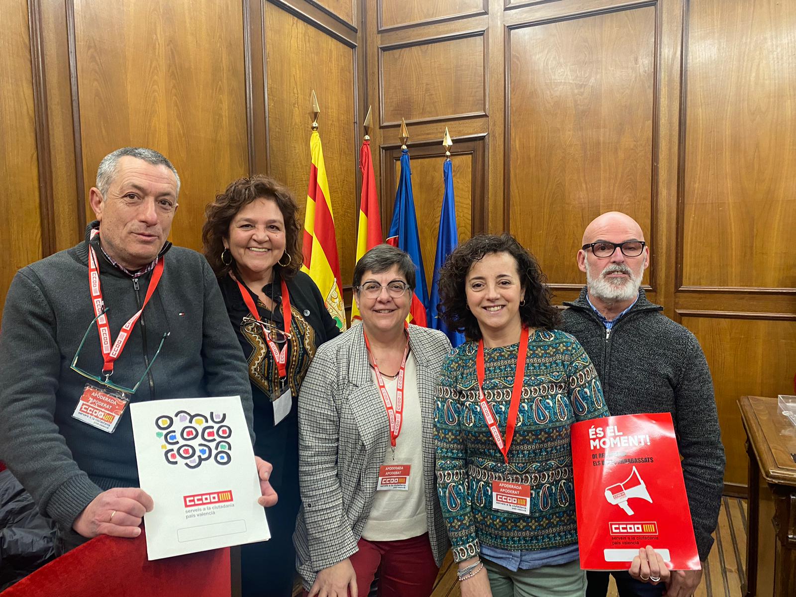 Els 5 delegats de CCOO.